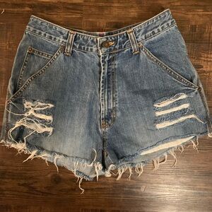 Distressed Denim Mini Shorts